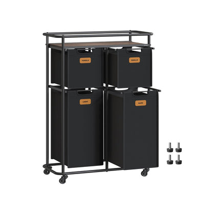 Nancy's Nave Wasmand - Wassorteerder - Wasbox - Zwart / Bruin - 150 Liter