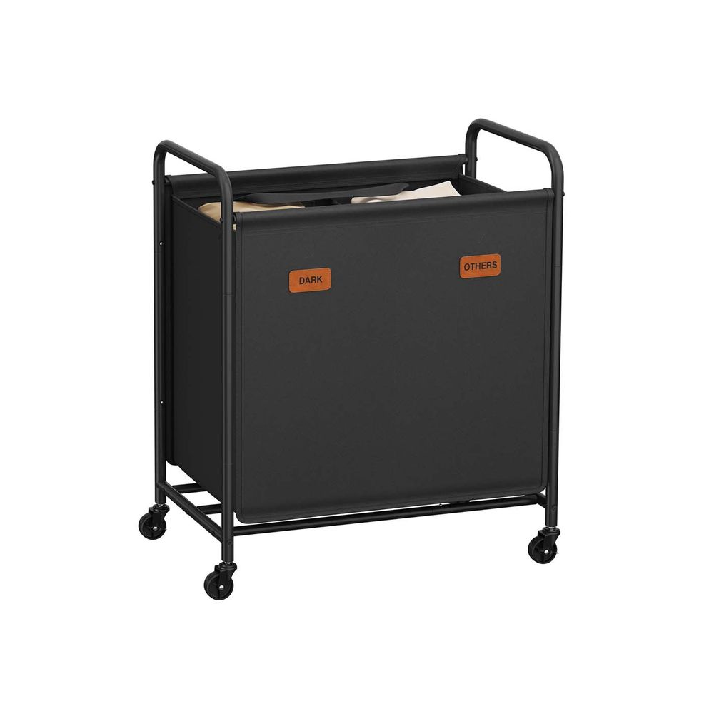 Nancy's Gragnano Wasmand - Wasbox - Wassorteerder - 2 Vakken - Zwart - 140 Liter