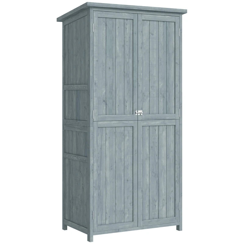 Nancy's Robilante Tuinkast - Buitenkast - Grijs - Vurenhout - ± 85 x 55 x 170 cm