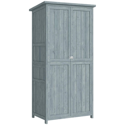 Nancy's Robilante Tuinkast - Buitenkast - Grijs - Vurenhout - ± 85 x 55 x 170 cm