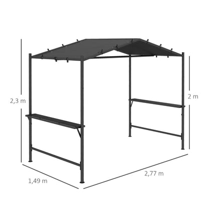 Nancy's Loureiro Paviljoen - Grillpaviljoen - Barbecuepaviljoen - Grijs - ± 280 x 150 x 230 cm