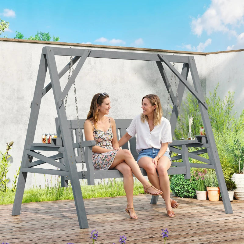 Nancy's Roncade Schommelbank - Tuinschommel - Grijs - Dennenhout - ± 185 x 120 x 160 cm