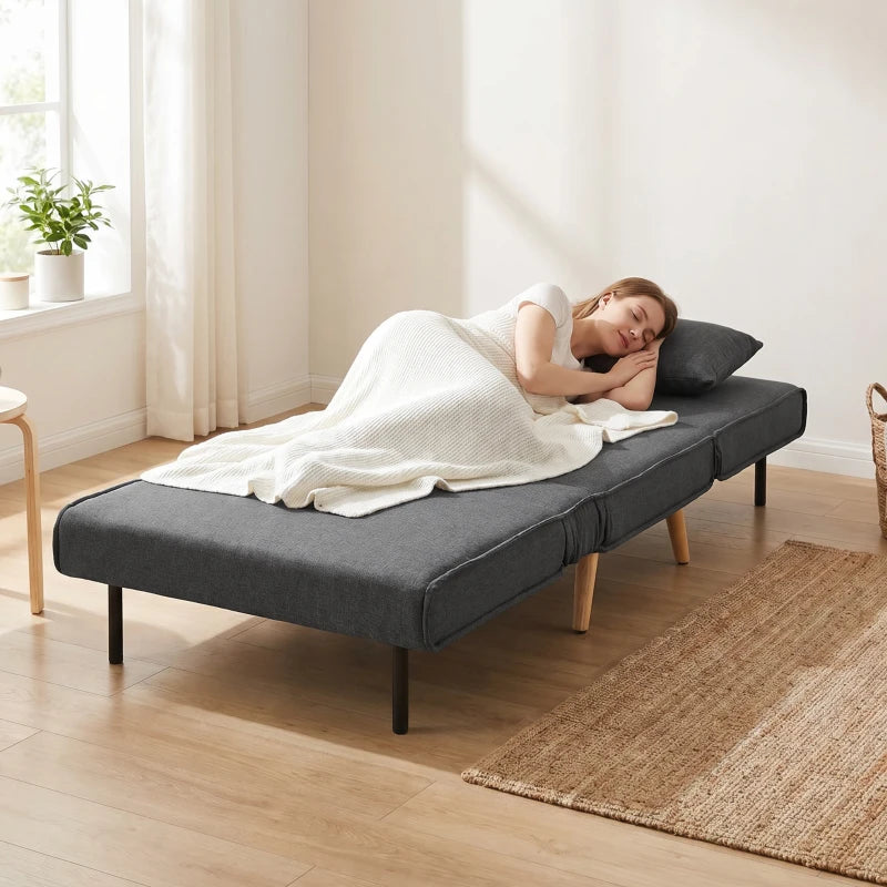 Nancy's Staggia Slaapbank - Logeerbed - Slaapstoel - Grijs - Linnenlook
