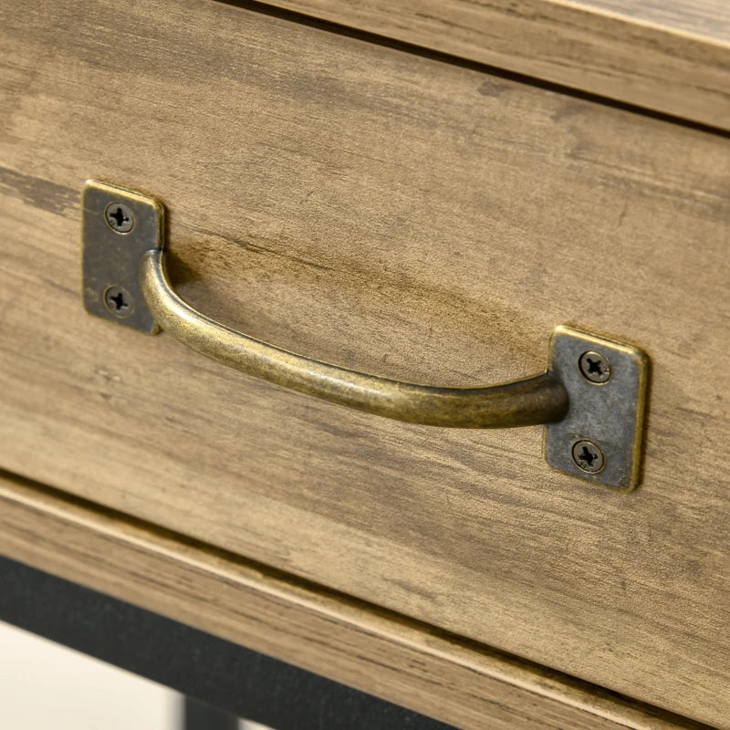 Nancy's Boivaes Sidetable - Consoletafel - Bijzettafel - Bruin / Zwart - Staal - ± 100 x 35 x 75 cm