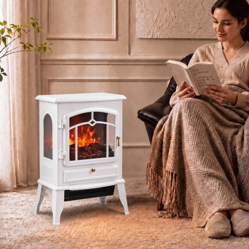 Nancy's Vallefiorita Elektrische Haard - Vrijstaand - Thermostaat - 2 verwarmingsstanden & snelle convectiewarmte - 3-zijdig panorama & vlammeneffect