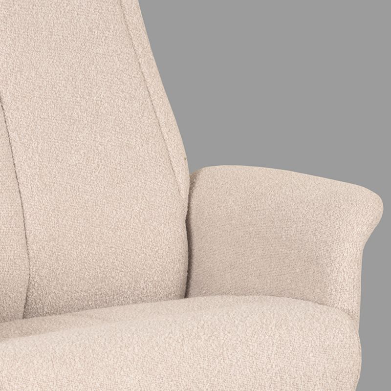 LABEL51 Relaxfauteuil Bergen - Naturel Boucle | Zwart Metaal - 77x76x105 cm