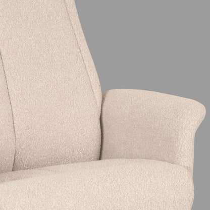 LABEL51 Relaxfauteuil Bergen - Naturel Boucle | Zwart Metaal - 77x76x105 cm