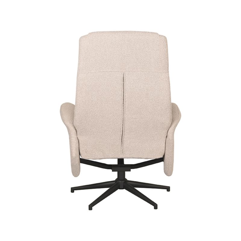 LABEL51 Relaxfauteuil Bergen - Naturel Boucle | Zwart Metaal - 77x76x105 cm