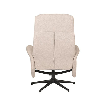 LABEL51 Relaxfauteuil Bergen - Naturel Boucle | Zwart Metaal - 77x76x105 cm