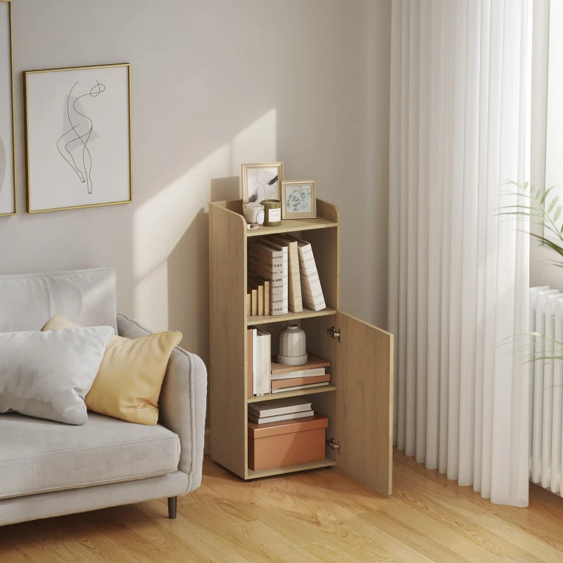 Nancy's Pederobba Badkamerkastje - Badkamermeubel - Eikenhout look - ± 40 x 30 x 105 cm