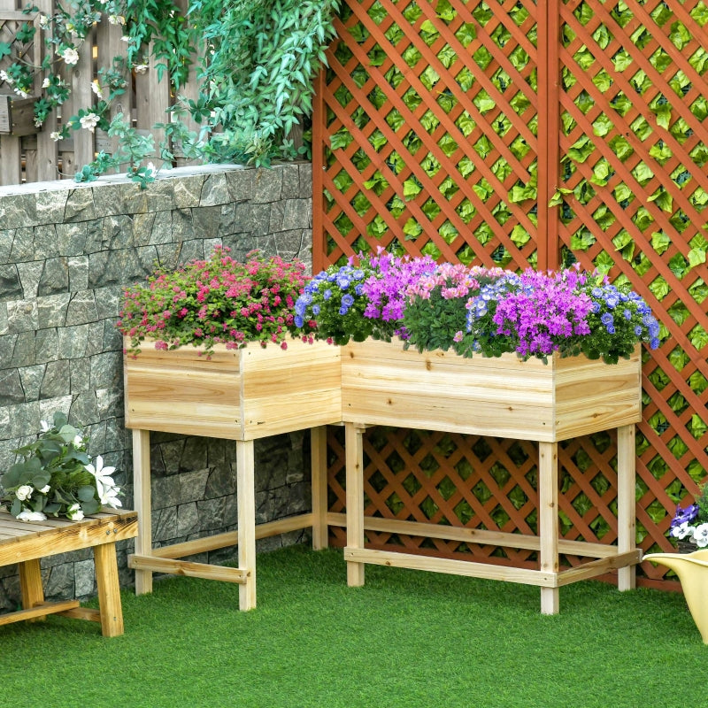Nancy's Ourense Planter - Flower Box - Raised Flower Bed - Garden Bed - Pine Wood - ± 120 x 90 x 80 cm