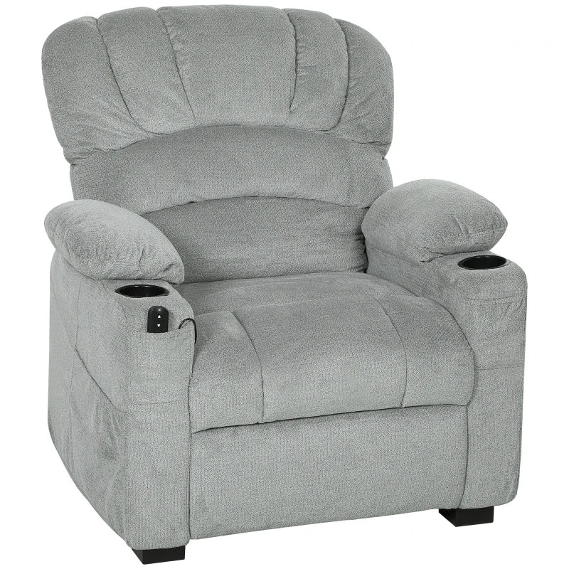 Nancy's Tassullo Elektrische Fauteuil - Relaxfauteuil - Relaxstoel - Kantelbaar - Grijs - Fluweel