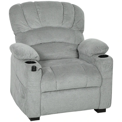 Nancy's Tassullo Elektrische Fauteuil - Relaxfauteuil - Relaxstoel - Kantelbaar - Grijs - Fluweel