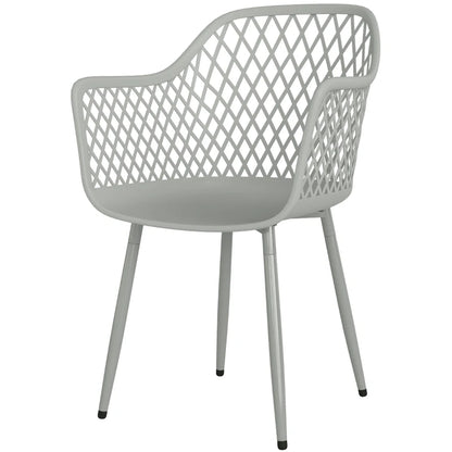 Nancy's Selargius Tuinstoelen - Terrasstoelen - Set van 4 - UV-Bestendig - Grijs - Kunststof