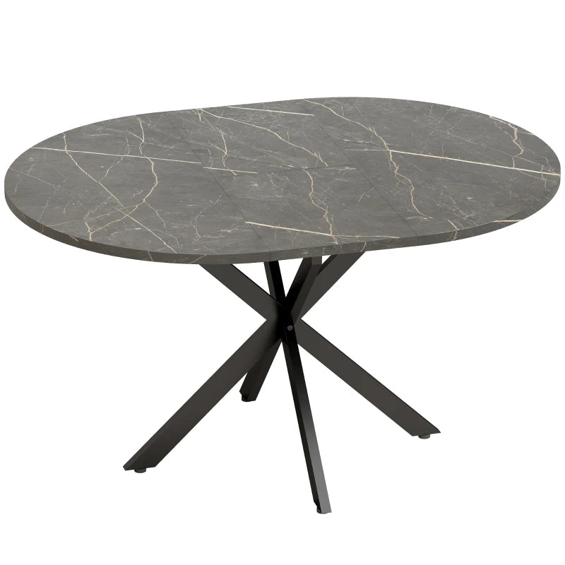 Nancy's Tossicia Eettafel Ovaal - Uitschuifbare eettafel - Tafel ovaal - Zwart - MDF / Staal