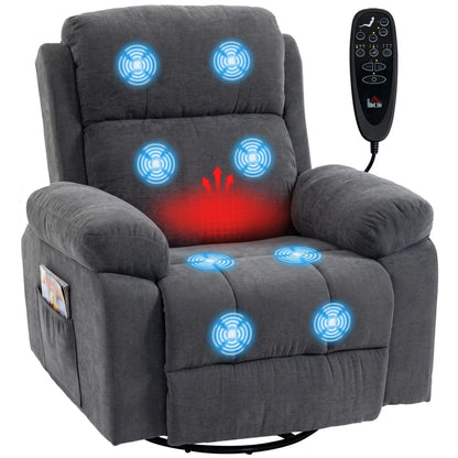 Nancy's Valmontone Massagestoel - Massagefauteuil - Relaxfauteuil - Trilmassage & Warmte - Volledig Verstelbaar - Grijs - Chenille