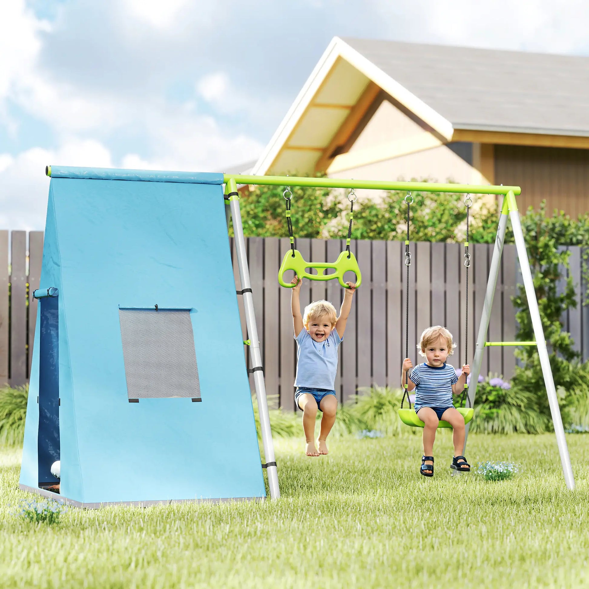 Nancy's Dozza Speeltoestel - Kinderschommel - Speelset - Speeltent - ± 280 x 180 x 180 cm