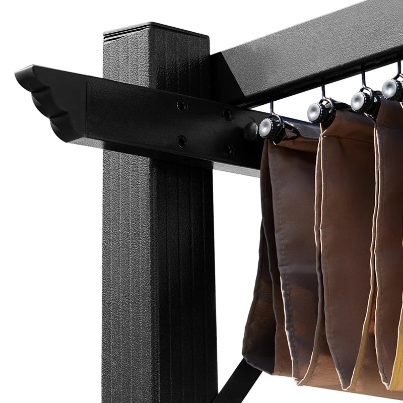 Nancy's Sulmona Pergola - Tuinpaviljoen - Uitschuifbare luifel - Grijs / Bruin - ± 300 x 400 x 225 cm