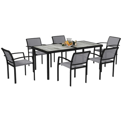 Nancy's Barcos Tuinset - Diningset voor Buiten - Tuinstoelen - Tuintafel - Grijs
