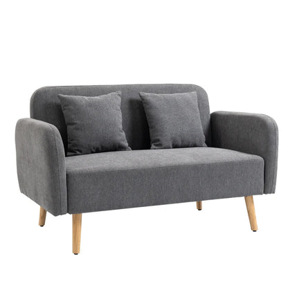 Nancy's Seregno 2-Zitsbank - Tweezitsbank - Woonkamerbank - Zitbank - Grijs - Fluweel - 130 x 70 x 80 cm