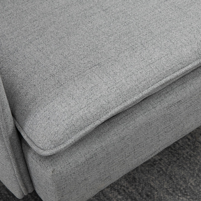 Nancy's Esther 2-zitsbank - Bank - Grijs - Linnenlook - ± 140 x 70 x 80 cm