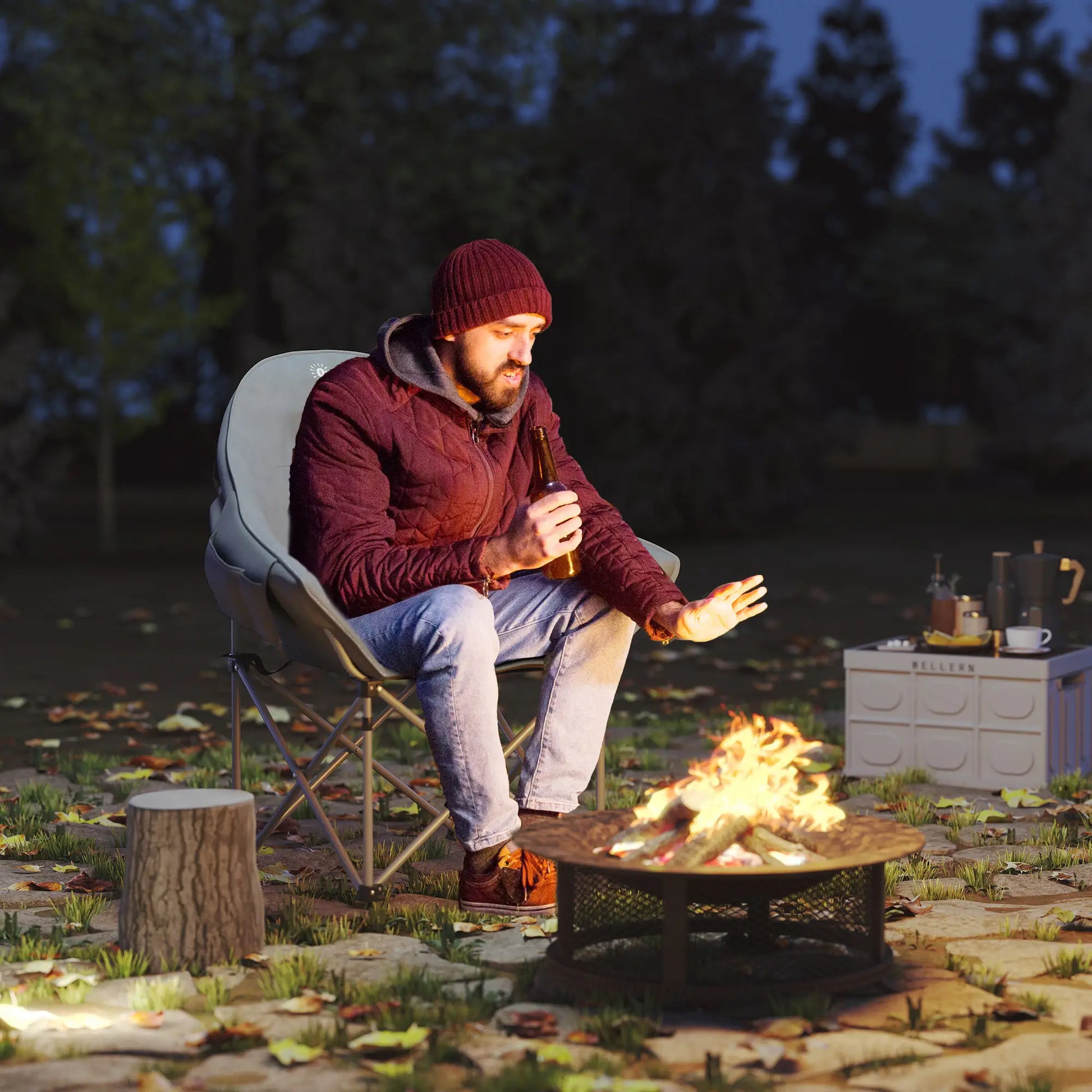 Nancy's Drena Campingstoel - Vouwstoel - Draagbaar - Grijs