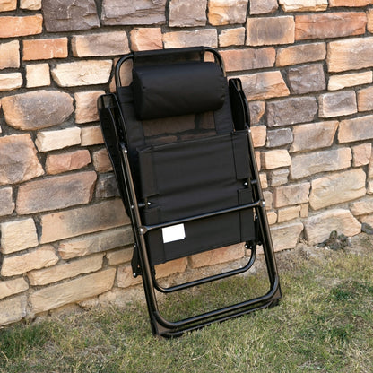 Nancy's Sunnyside Tuinstoelen - Opvouwbare tuinstoel - Ligstoel - Zwart - Set van 2