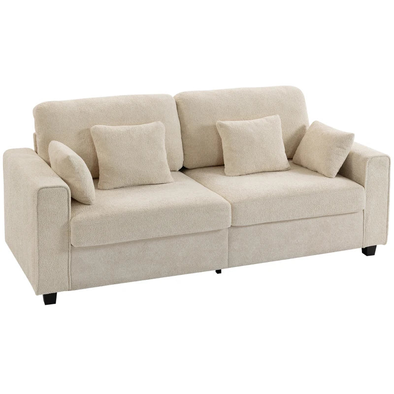 Nancy's Semogo 3-Zitsbank - Woonkamerbank - Zitbank - Beige - Fluweel - ± 210 x 85 x 90 cm