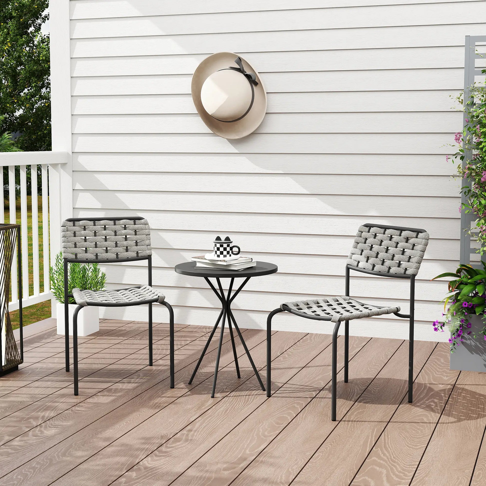 Nancy's Corridonia Bistroset - Tuinset - Balkonset - 3-Delig - Grijs