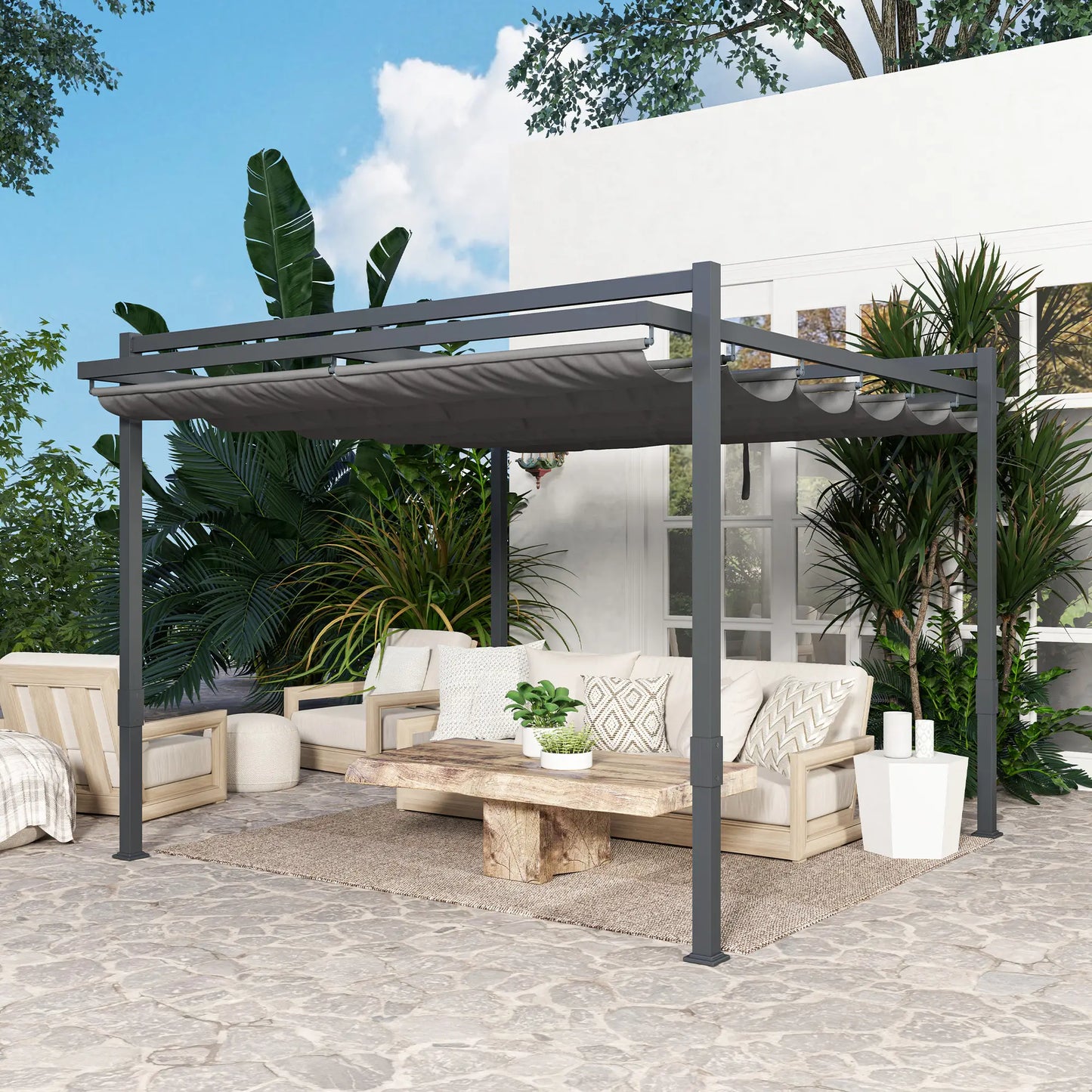 Nancy's Conversano Pergola - Terras overkapping - Grijs - ± 360 x 320 x 245 cm