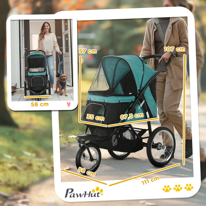 Nancy's Collepepe Reiswagen voor Huisdieren - Hondenbuggy - Kattenbugy - Hondenwagen - Donkergroen / Zwart
