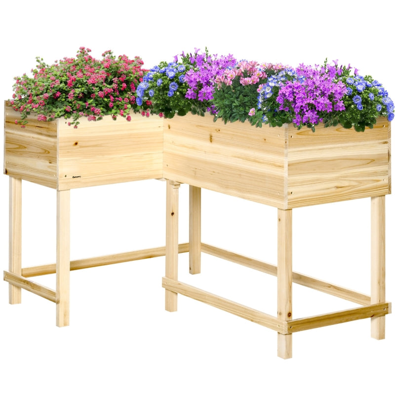 Nancy's Ourense Planter - Flower Box - Raised Flower Bed - Garden Bed - Pine Wood - ± 120 x 90 x 80 cm