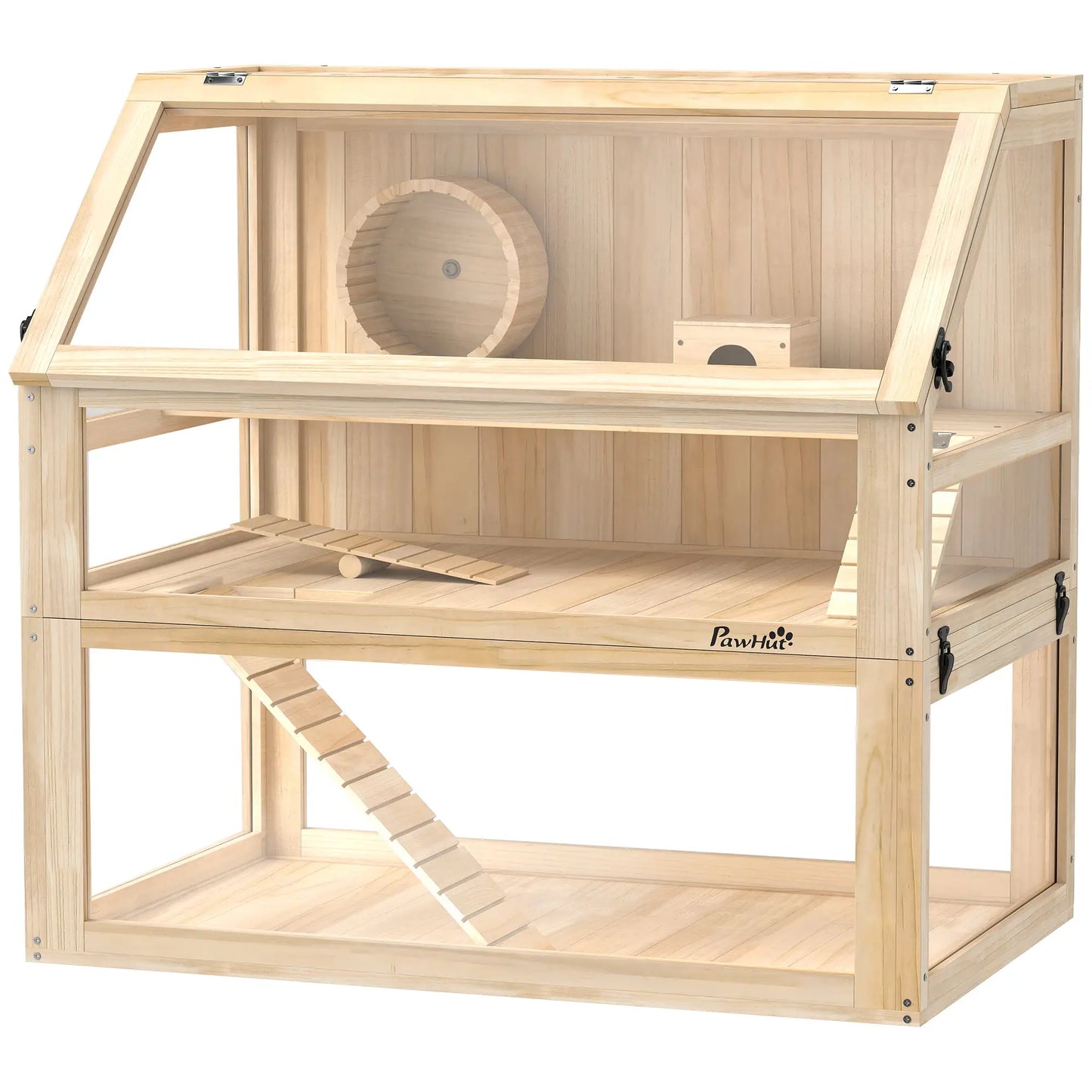 Nancy's Gussago Knaagdierkooi - Hamsterkooi - Dennenhout - ± 80 x 50 x 75 cm