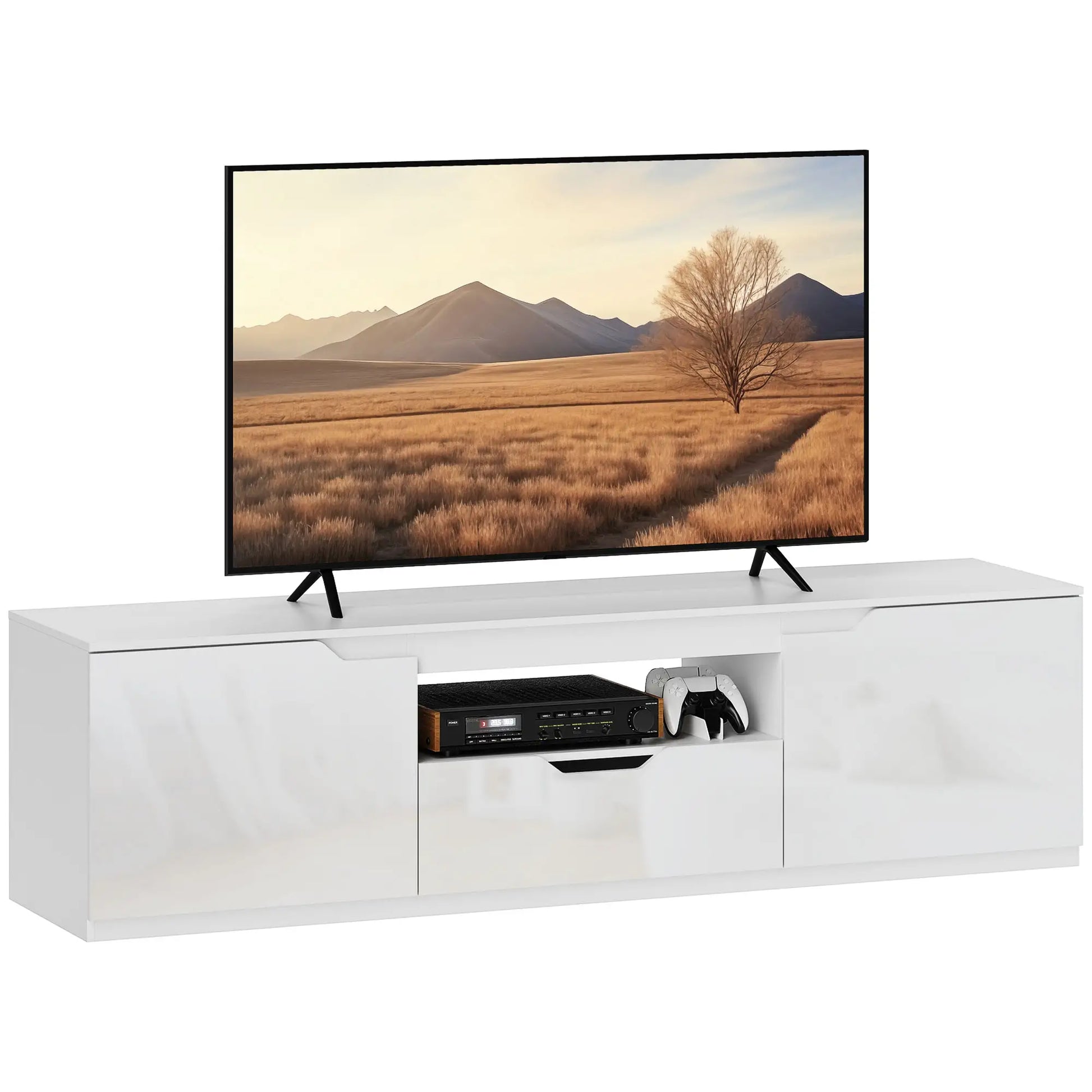 Nancy's Queijada TV Kast - TV Meubel - TV Dressoir - Lowboard - Wit - ± 160 x 40 x 40 cm