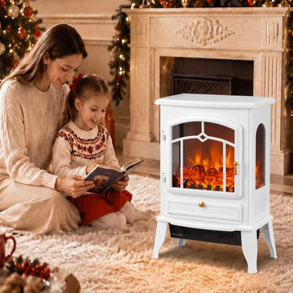 Nancy's Vallefiorita Elektrische Haard - Vrijstaand - Thermostaat - 2 verwarmingsstanden & snelle convectiewarmte - 3-zijdig panorama & vlammeneffect