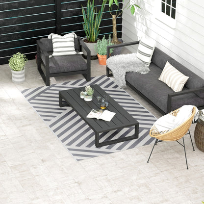 Nancy's Burnley Outdoor Rug - Garden Rug - Garden Carpet - Carpet - Gray / Cream - 182 x 274 cm