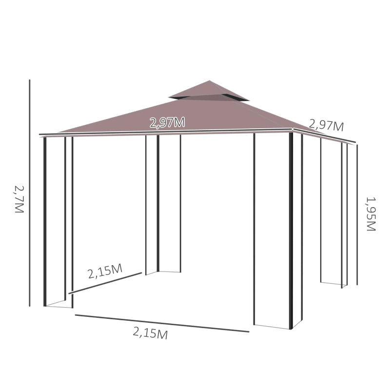 Nancy's Bico Paviljoen - Partytent - Tuin Paviljoen - Prieel - ± 300 x 300 x 270 cm