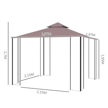 Nancy's Bico Paviljoen - Partytent - Tuin Paviljoen - Prieel - ± 300 x 300 x 270 cm