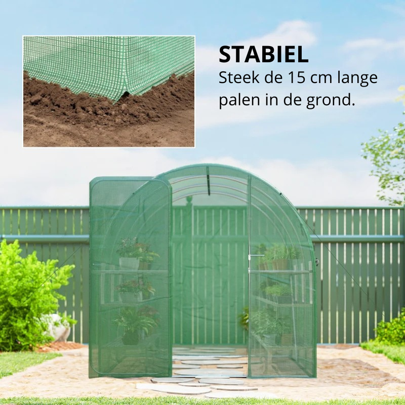 Nancy's Pizzoli Polytunnel - Kweekkas - Plantenkas - Tuinkas- Groen - 300 x 200 x 200 cm