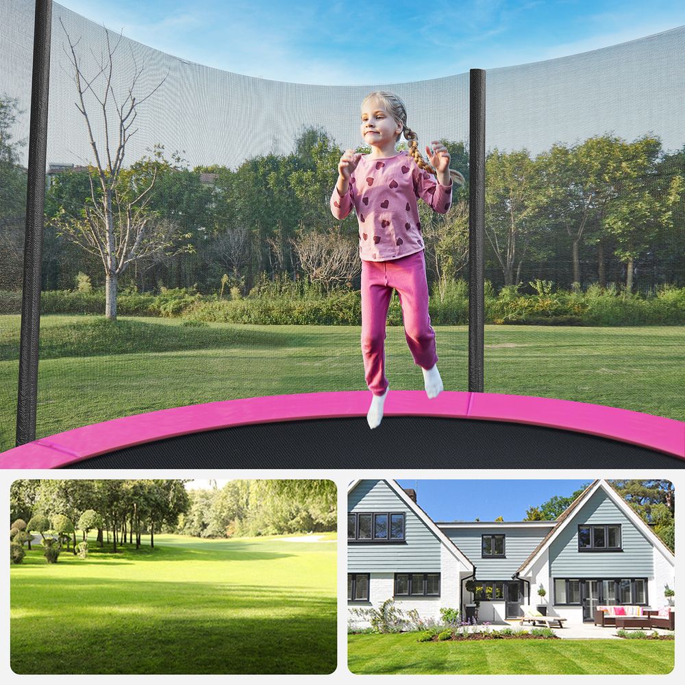 Nancy's Fiães Trampoline met Veiligheidsnet - Roze / Zwart - ± Ø 180 cm