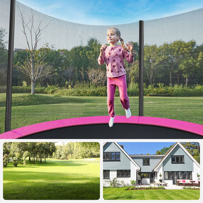 Nancy's Fiães Trampoline met Veiligheidsnet - Roze / Zwart - ± Ø 180 cm
