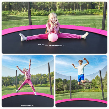 Nancy's Fiães Trampoline met Veiligheidsnet - Roze / Zwart - ± Ø 180 cm