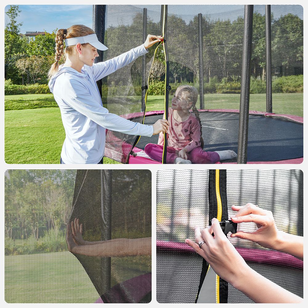 Nancy's Fiães Trampoline met Veiligheidsnet - Roze / Zwart - ± Ø 180 cm