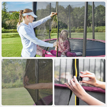 Nancy's Fiães Trampoline met Veiligheidsnet - Roze / Zwart - ± Ø 180 cm