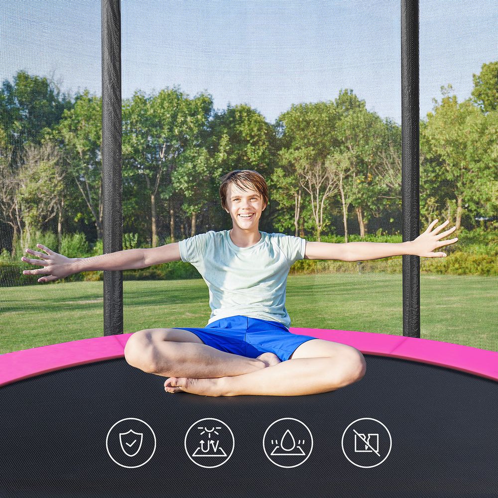 Nancy's Fiães Trampoline met Veiligheidsnet - Roze / Zwart - ± Ø 180 cm