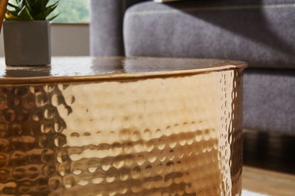 Nancy's design Salontafel - Aluminium Bijzettafel goud - 75 x 31 x 75cm