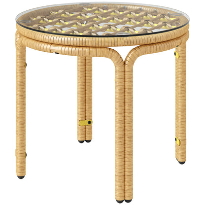 Nancy's Gerenzano Tuintafel - Balkontafel - Rotan - ± Ø 50 x 45 cm