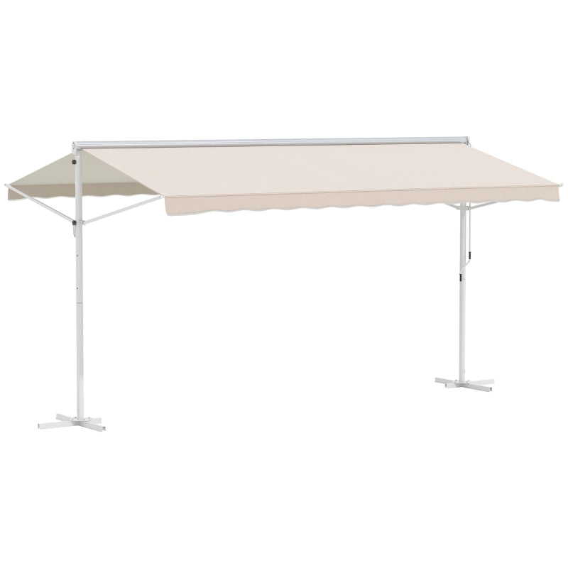 Auvent de jardin Nancy's Oswestry - Auvent de terrasse - Auvent autoportant - Crème - 450 x 340 cm