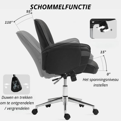 Nancy's Barro Bureaustoel - Directiestoel - Draaistoel - Verstelbaar - Ergonomisch - Zwart