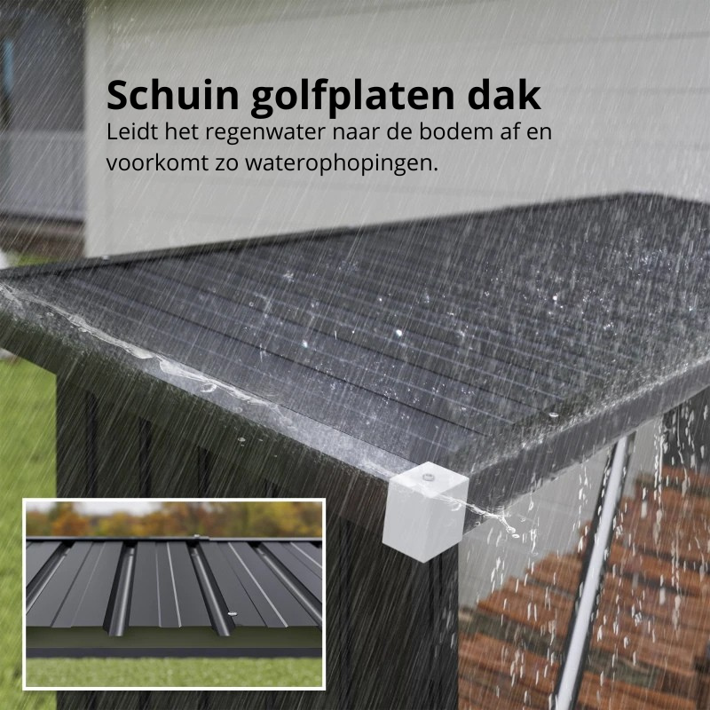 Nancy's Morgex Haardhoutopslag - Brandhout Opslag - Houtopslag - Donkergrijs - Staal